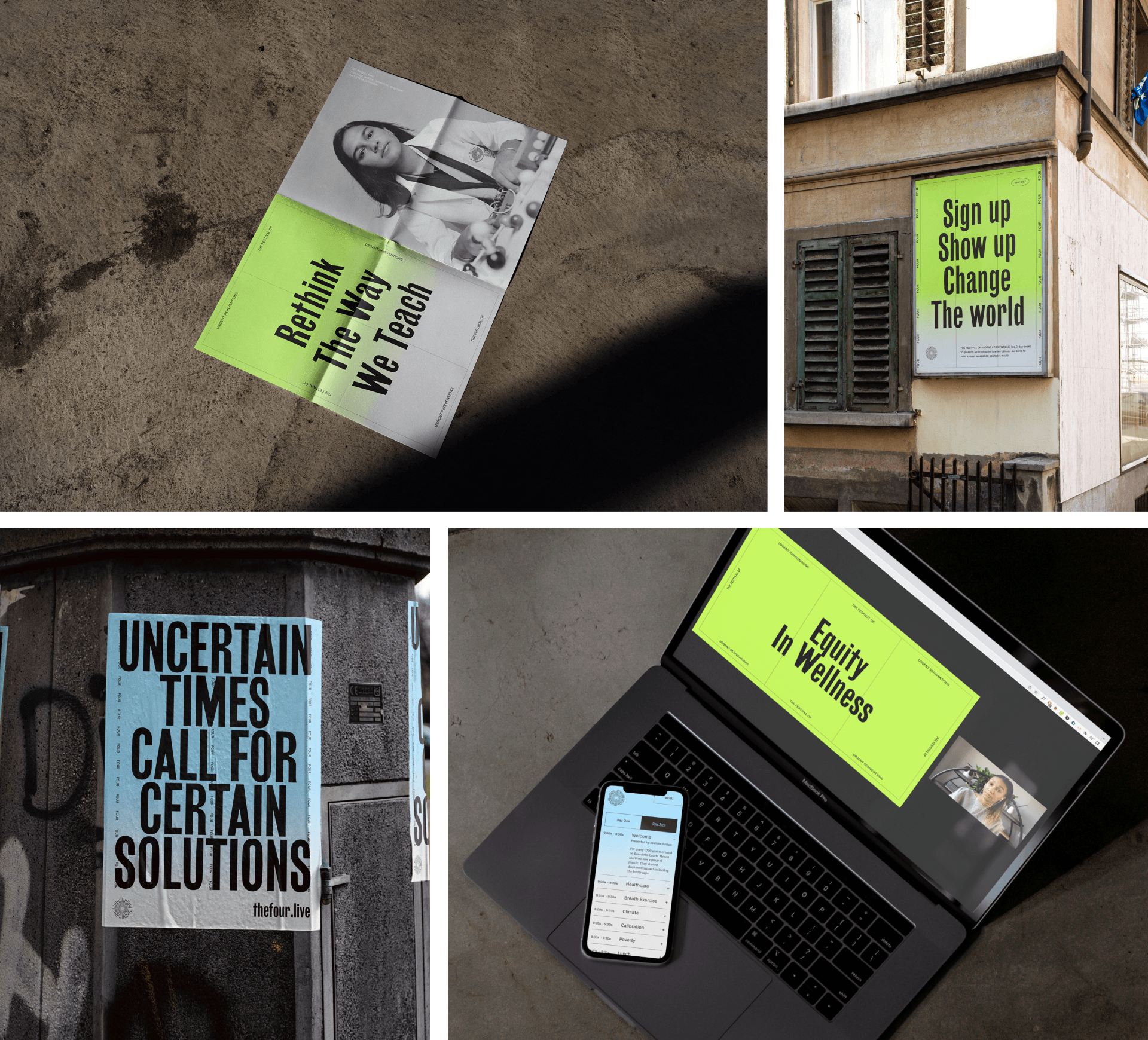 The Festival of Urgent Reinventions branding